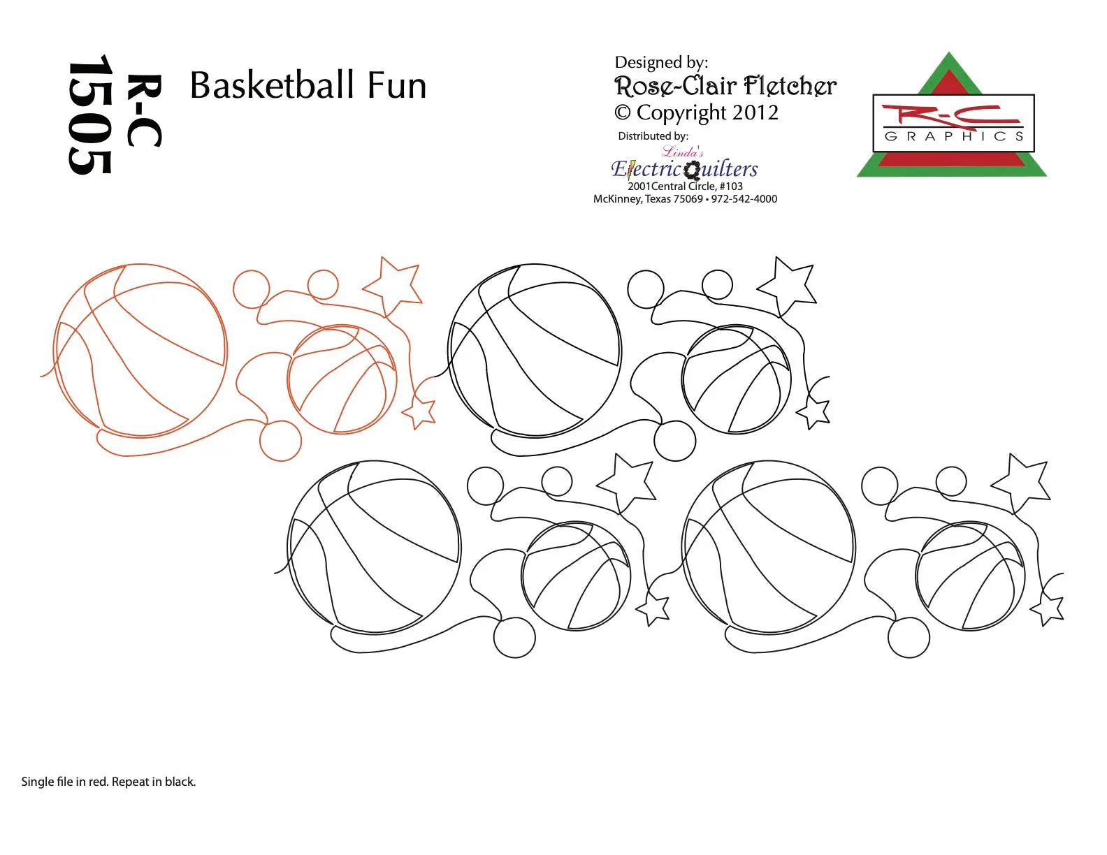 1505 Basketball Fun Pantograph by Rose-Clair Fletcher