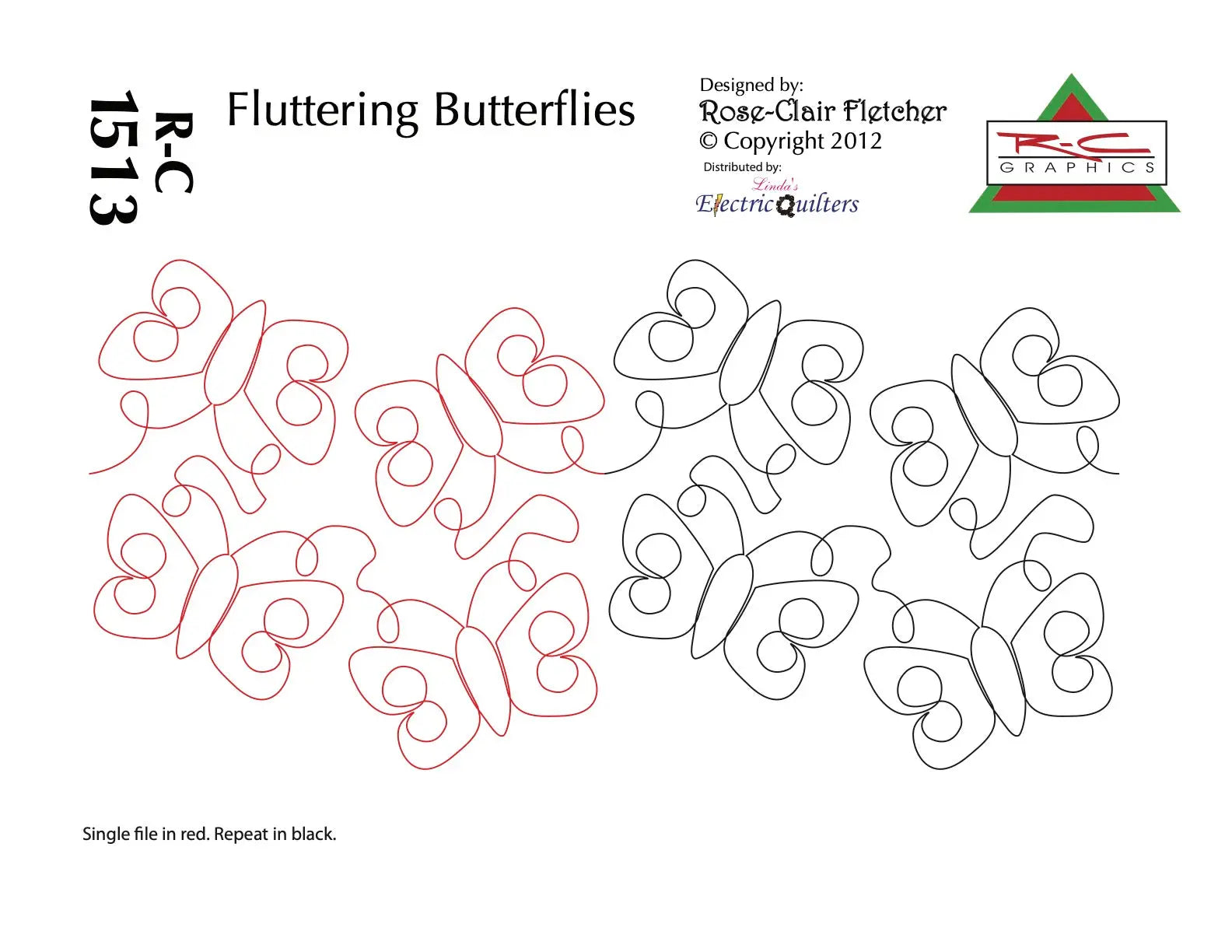 1513 Fluttering Butterflies Pantograph by Rose-Clair Fletcher
