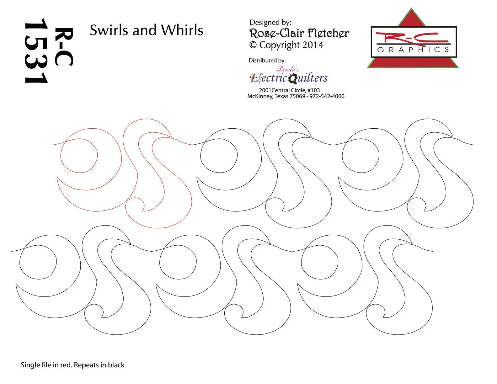 1530 Swirls And Whirls Pantograph by Rose-Clair Fletcher - Linda's Electric Quilters
