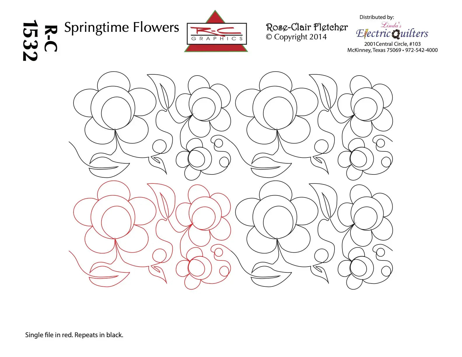 1532 Springtime Flowers Pantograph by Rose-Clair Fletcher