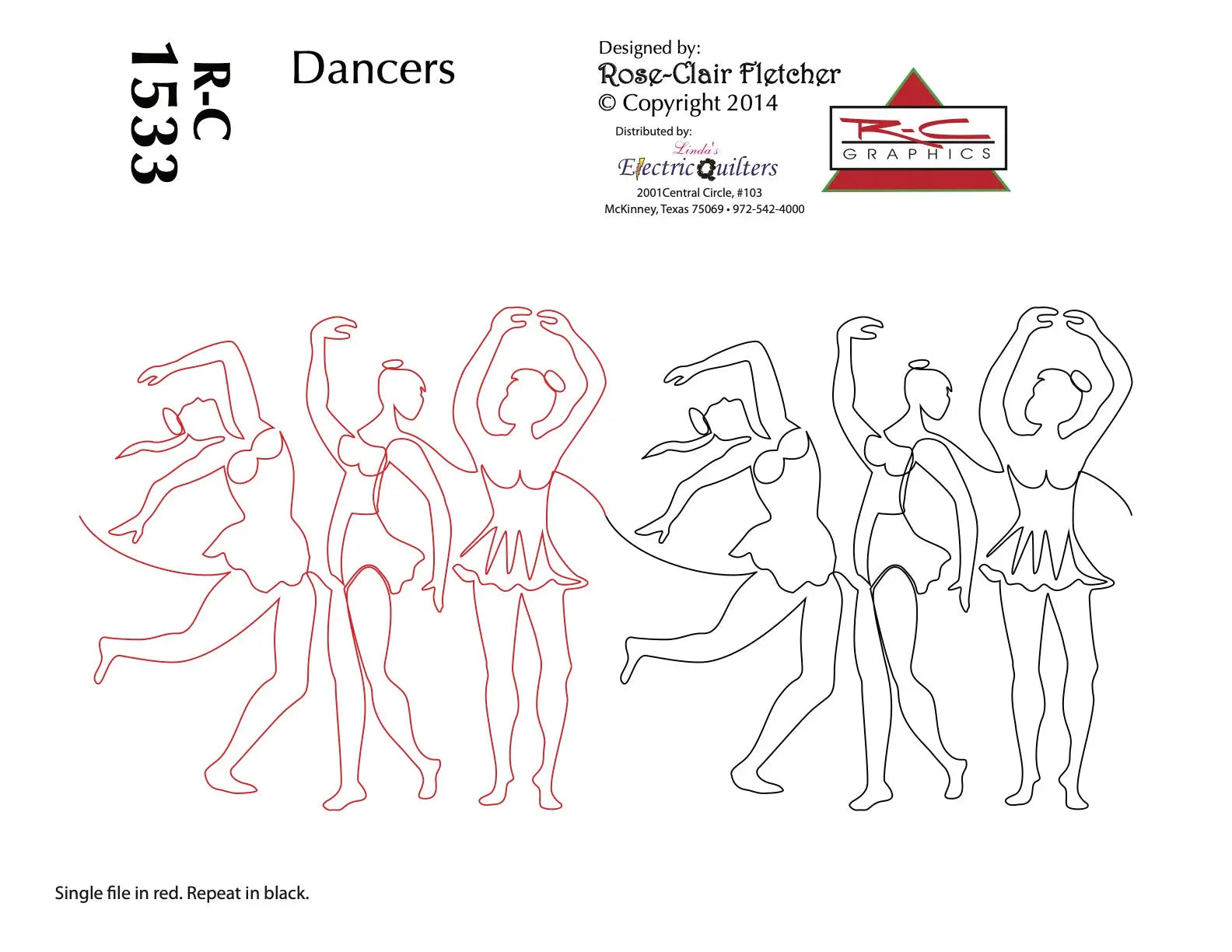 1533 Dancers Pantograph by Rose-Clair Fletcher - Linda's Electric Quilters
