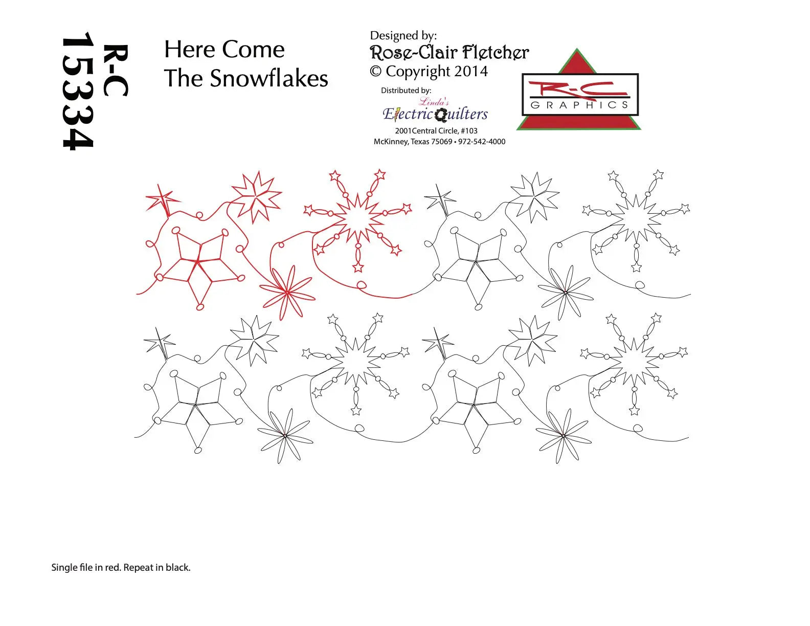 1534 Here Come The Snowflakes Pantograph by Rose-Clair Fletcher