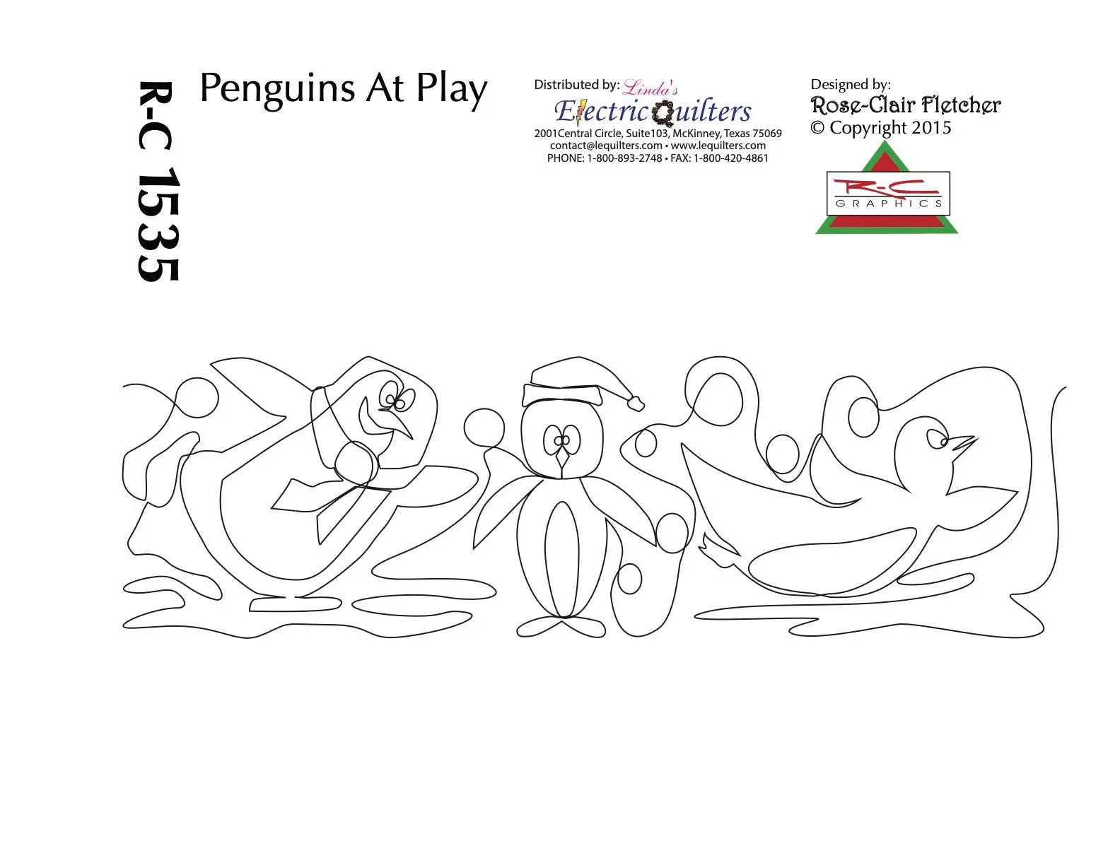 1535 Penguins At Play Pantograph by Rose-Clair Fletcher