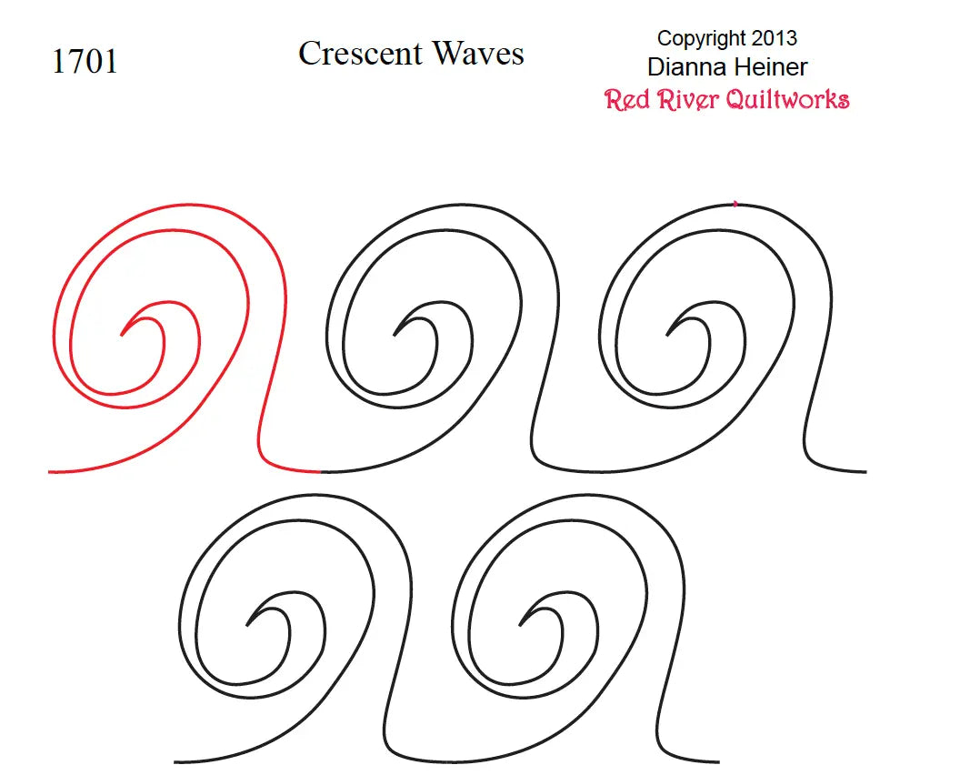 1701 Crescent Waves Pantograph - Linda's Electric Quilters