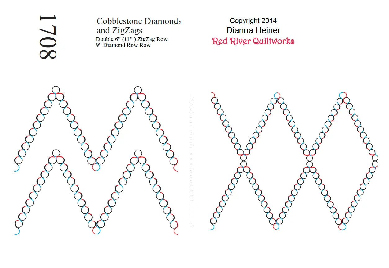 1708 Cobblestone Diamonds Combo Pantograph - Linda's Electric Quilters