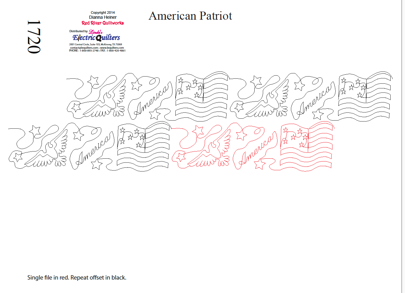 1720 American Patriot Pantograph - Linda's Electric Quilters