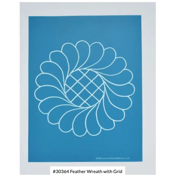 30364 Wreath with Grid Center Stencil 7 1/2" - Linda's Electric Quilters