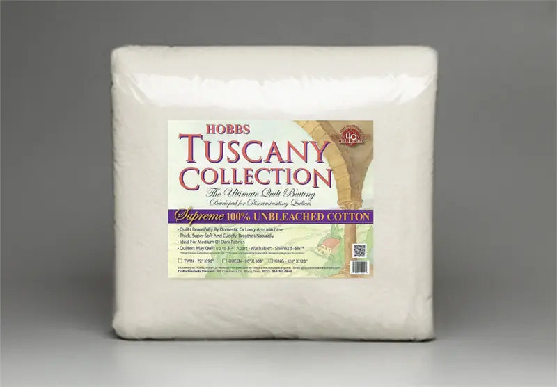 Hobbs Tuscany Supreme 100% Unbleached Cotton Batting Package