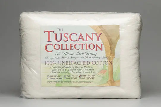 Hobbs Tuscany 100% Unbleached Cotton Batting Package - Linda's Electric Quilters