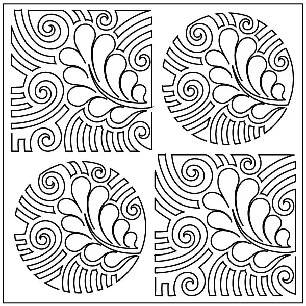 Feathered Mola Block Set Tear Away Quilting Design